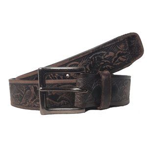 GENUINE LEATHER EAGLE HEAD EMBOSSED BELT 40MM BROWN#1040